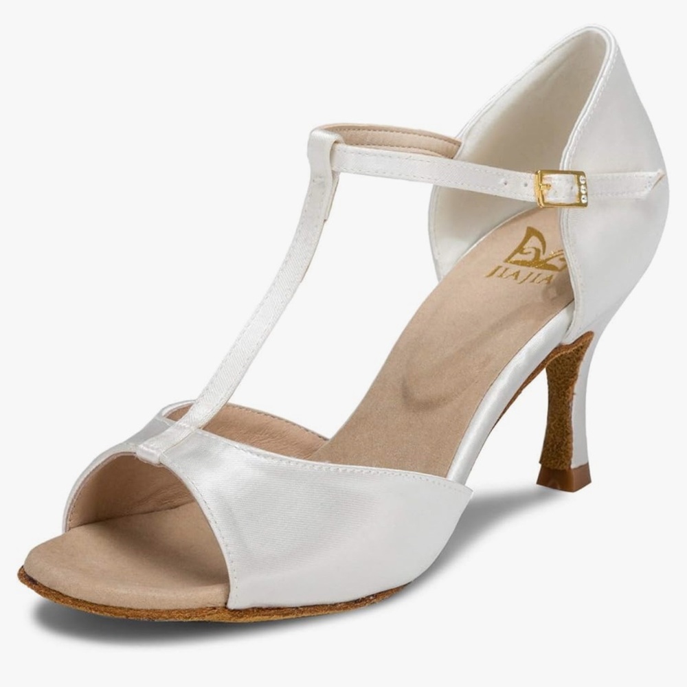 Elegant Ivory Latin Dance Heels